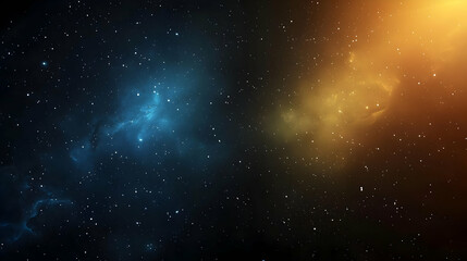 Obraz premium Cosmic nebulae, a vibrant display of celestial gas clouds in deep space, with a mix of blue and orange hues against a dark background sprinkled with stars