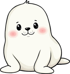 Obraz premium Cute cartoon a illustrator vector Seal