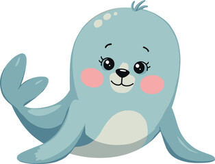 Obraz premium Cute cartoon a illustrator vector Seal