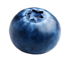 Obraz premium Close up macro shot of a single ripe blueberry with a star shape at the top isolated on transparent background