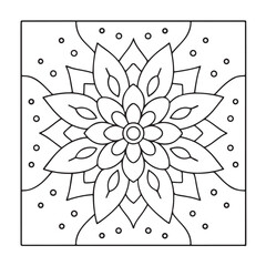 Intricate Mandala Coloring Pages for Adults – Relaxing and Detailed Design, Mandala Coloring Pages For Adults, Black & White, Mandala coloring page, Adult coloring mandala, Line Art, Illustration,