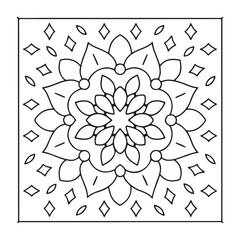 Intricate Mandala Coloring Pages for Adults – Relaxing and Detailed Design, Mandala Coloring Pages For Adults, Black & White, Mandala coloring page, Adult coloring mandala, Line Art, Illustration,