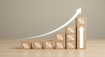 business graph on wooden background