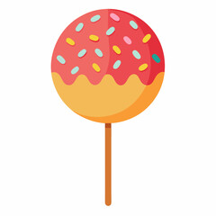 vector illustration of an orange lollipop
