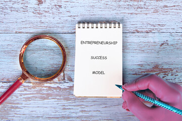 Conceptual text, phrase, words Entrepreneurship Success Model The concept of development and...