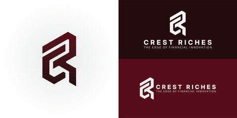Modern CR initial logo. A dynamic geometric design is ideal for financial and technology brands. Clean, professional, and scalable for all digital and print needs.