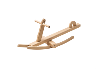   wooden seesaw toy for children natural finish isolated on white background PNG ,ai generated