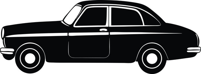 Classic Car Silhouette Vintage Automobile Illustration