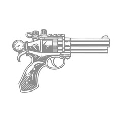 Detailed Hand-Drawn Revolver Illustration