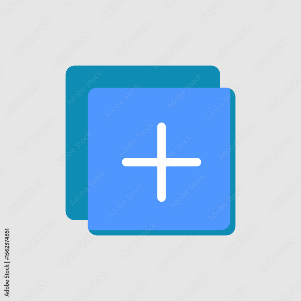 Aufkleber plus icon. icon related to ui elements. suitable for graphic design, web site, app, user interfaces,