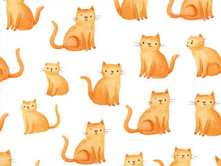 Obraz premium seamless pattern cute cat 