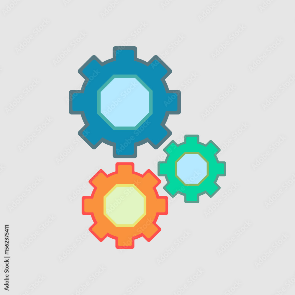Poster gear icon. icon related to ui elements. suitable for graphic design, web site, app, user interfaces,