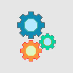 Gear icon. icon related to UI elements. suitable for graphic design, web site, app, user interfaces, printable etc. flat icon style. simple vector design editable