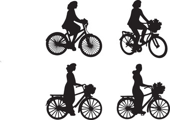silhouette of a man riding a bicycle