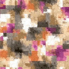 Colorful grunge pixel pattern with warm tones