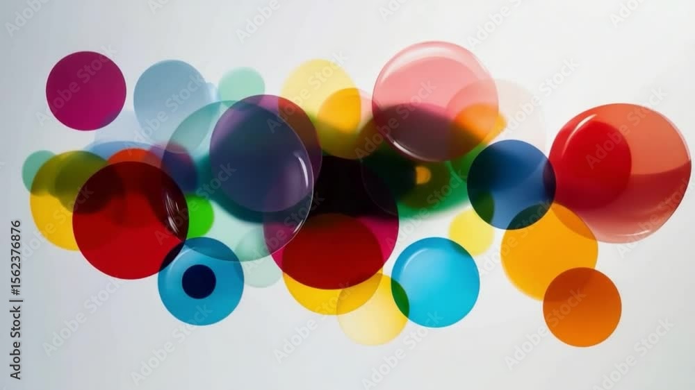 Sticker this footage showcases vibrant circles that create a dynamic abstract effect. ideal for art projects