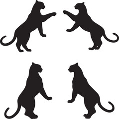 black silhouettes of cats