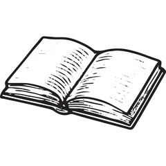 Obraz premium Sketch of an open book, perfect for education or reading project illustrations