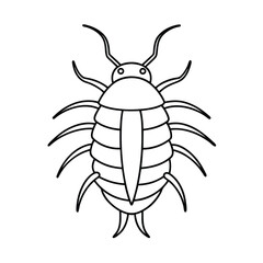 mealybug line vector illustration