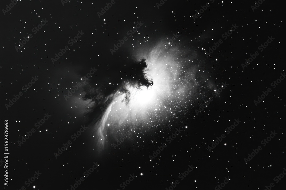 Poster vibrant nebula illuminating the cosmos with countless distant stars captured in deep space, nebula i