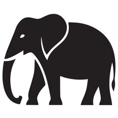 Fototapeta premium Minimalist Elephant Logo Vector in Silhouette Style – Majestic Animal Design for Wildlife Conservation, Safari Brands, Nature Logos, Eco-Friendly Products, Travel Agencies, and Elegant Branding