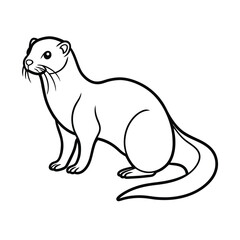 otter line vector illustration