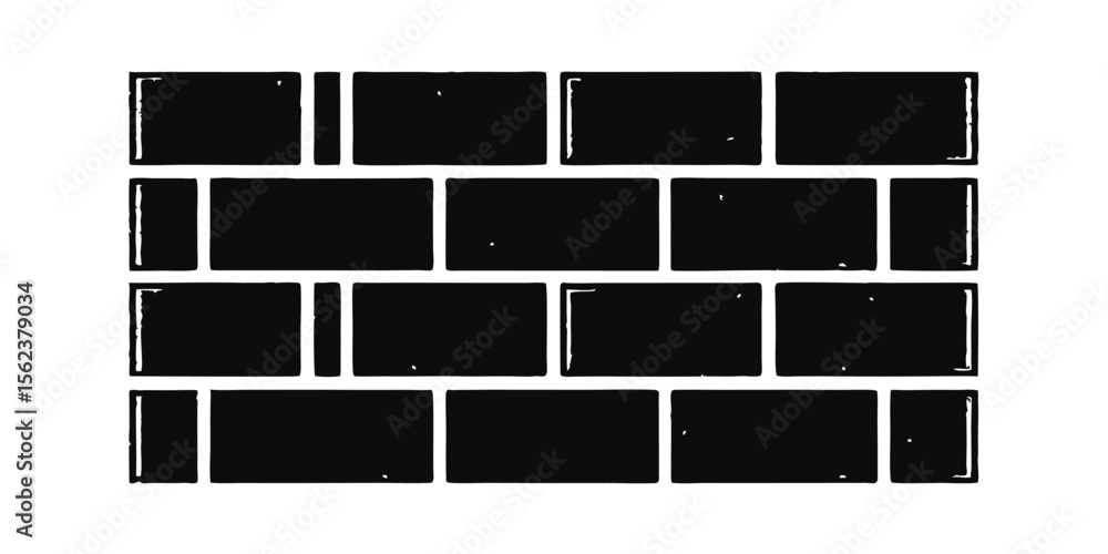 Poster brick wall pattern with rough edges on a simple graphic design texture