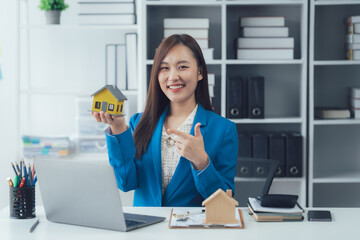 Realtor with Property: A confident realtor, radiating professionalism and approachability, presents...