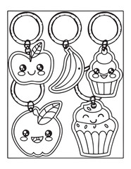 Cute Kawaii Coloring Pages – Fun and Easy Printable Line Art for Kids and Adults, Kawaii Fun Coloring Sheets, Simple and Sweet Line Art for Relaxation, Print