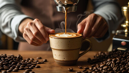 hands holding coffee cup