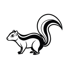 skunk animal line vector illustration
