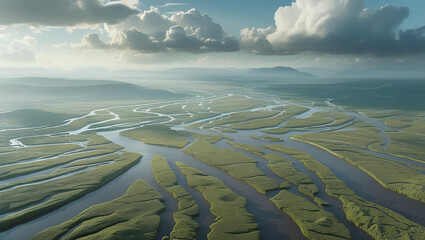 aerial view of the sea