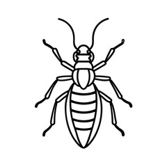 tiger beetle line vector illustration