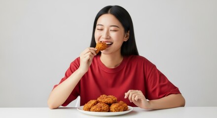 Enjoying delicious fried chicken at home for culinary delight and satisfaction