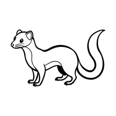 weasel line vector illustration