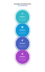 Vertical progress bar featuring 4 arrow-shaped elements, symbolizing the four stages of business strategy and progression. Clean timeline infographic design template. Vector for mobile presentation.
