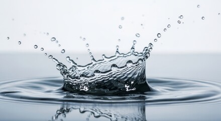 Dynamic water splash with droplets in motion for hydration concept design