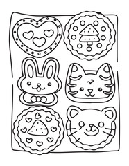 Cute Kawaii Coloring Pages – Fun and Easy Printable Line Art for Kids and Adults, Kawaii Fun Coloring Sheets, Simple and Sweet Line Art for Relaxation, Print