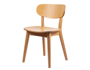Minimalist wooden chair with sleek design. PNG format.