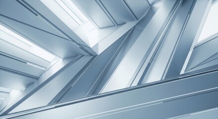 Futuristic architectural design with geometric patterns and natural light for modern spaces