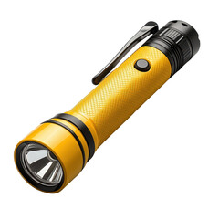 Solar powered flashlight isolated on transparent background.