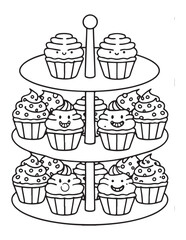 Cute Kawaii Coloring Pages – Fun and Easy Printable Line Art for Kids and Adults, Kawaii Fun Coloring Sheets, Simple and Sweet Line Art for Relaxation, Print