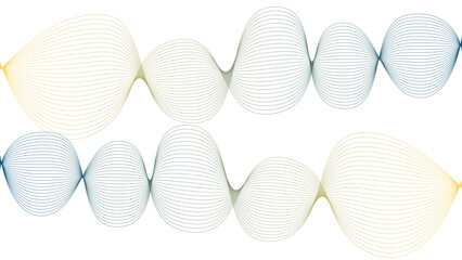 	
Vector curvy abstract line art wavy flowing dynamic colorful lines white background in concept music or sound, wave, wind, information flow	
