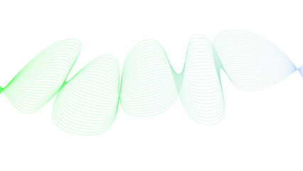 	
Vector curvy abstract line art wavy flowing dynamic colorful lines white background in concept music or sound, wave, wind, information flow	
