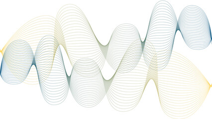 	
Vector curvy abstract line art wavy flowing dynamic colorful lines white background in concept music or sound, wave, wind, information flow	
