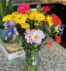 Colorful Kitchen Flower Arrangement