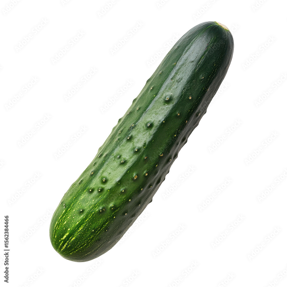 Poster fresh cucumber isolated on a clean transparent background, highlighting its vibrant green color and 