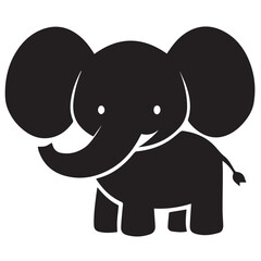 Obraz premium Minimalist Elephant Logo Vector in Silhouette Style – Majestic Animal Design for Wildlife Conservation, Safari Brands, Nature Logos, Eco-Friendly Products, Travel Agencies, and Elegant Branding