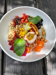 Fruit salads with tropical fruit