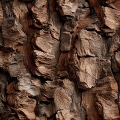 Obraz premium Rough tree bark texture in deep browns